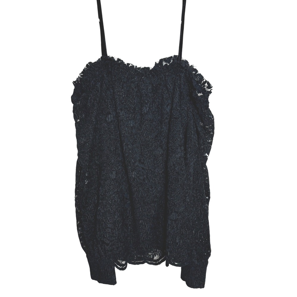 Anthropologie Eri Ali Black Off‎ Shoulder Lace Top Whimsigoth Romantic Cocktail